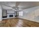 Bright living room with hardwood floors and stylish fireplace at 4593 Bexley Way, Stone Mountain, GA 30083