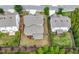 An aerial view of the property showing a well-manicured lawn, and surrounding neighborhood at 2431 Kingston Heath Way, Marietta, GA 30008