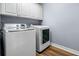 Convenient laundry room featuring new appliances and ample storage space at 3707 Lance Bluff Ln, Duluth, GA 30097