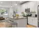 Open-concept kitchen with white cabinets, stainless appliances, and a granite-topped island at 770 Ormewood Se Ave, Atlanta, GA 30312