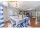A cheerful dining room scene, decorated with balloons and a table set for celebration at 4023 Port Springs Trl, Snellville, GA 30039