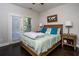 Cozy bedroom with hardwood floors, a queen bed, and access to a private outdoor patio area at 3005 Devoncroft Se St, Smyrna, GA 30080