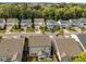 Aerial view of the neighborhood with a view of the home's backyard and patio at 122 Grove View Rd, Woodstock, GA 30189