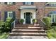 Inviting front porch with brick steps, potted plants, and a classic black front door at 2719 Cravey Ne Dr, Atlanta, GA 30345