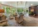 Inviting sunroom featuring wicker furniture and flagstone flooring, perfect for relaxation and enjoying nature views at 2719 Cravey Ne Dr, Atlanta, GA 30345