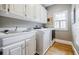 Convenient laundry room with ample storage, sink and modern washer and dryer at 5318 Brooke Farm Dr, Dunwoody, GA 30338