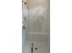 Modern shower with a glass enclosure, built-in seat, and subway tile at 241 Saratoga Dr, Acworth, GA 30102