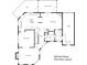 Floor plan showing the layout of the first floor of the house, including the kitchen, dining room, and living room at 320 Kirk Rd, Decatur, GA 30030