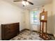 Bedroom featuring an easel, hardwood floors, ceiling fan and neutral colored walls at 2230 Peachtree Ne Rd # A-3, Atlanta, GA 30309