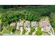 Aerial view of upscale homes bordering a golf course with lush trees at 1021 Wetherby Way, Alpharetta, GA 30022