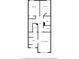 Second floor plan featuring three bedrooms, two bathrooms, WIC, laundry area and connecting hall at 3181 Meadowstone Sw Ln, Atlanta, GA 30331