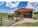 Outdoor horse shelter with paddock, sturdy wood construction and a secure gate for livestock at 654 Euharlee Five Forks Rd, Kingston, GA 30145
