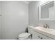 Simple half bathroom with white vanity and mirror at 175 River Run, Roswell, GA 30075
