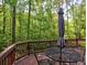 Wood deck featuring outdoor dining, table and chairs, with a view of lush greenery and trees at 351 Ridgewater Dr, Marietta, GA 30068