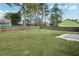 Expansive, fenced backyard is complete with a well-maintained lawn, and mature trees at 8914 Gardener Dr, Jonesboro, GA 30238