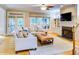 Inviting living room with fireplace, built-ins, and comfortable seating at 1043 Elizabeth Ne Ct, Atlanta, GA 30306