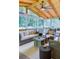 Inviting screened porch with wicker furniture, wood ceiling, and scenic views at 1043 Elizabeth Ne Ct, Atlanta, GA 30306