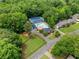 Aerial view of neighborhood pool and tennis courts surrounded by a lush tree canopy at , Marietta, GA 30064