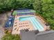 Aerial view of pool and tennis courts at , Marietta, GA 30064