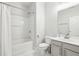 A bathroom features a shower-tub, toilet, and vanity with sink at 3694 Lambert Ne Ln, Atlanta, GA 30319