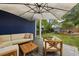 Relaxing backyard patio with outdoor seating, an umbrella, and a view of the garden at 1211 Mortimer Se Pl, Atlanta, GA 30317