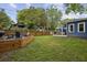 Backyard with a small seating area, privacy fence, shed, and plenty of lawn space at 1211 Mortimer Se Pl, Atlanta, GA 30317