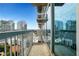 Condo balcony with steel guard rail overlooking city skyscrapers at 3324 Peachtree Ne Rd # 2004, Atlanta, GA 30326