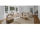 Comfortable living room featuring neutral tones, hardwood floors, and large windows at 5143 Meadowlake Ln, Dunwoody, GA 30338