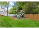 Lush backyard showcasing a playset with slides, climbing features, and ample space for recreation at 4004 Charrwood Trce, Marietta, GA 30062