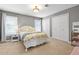 Cozy bedroom featuring a bed with floral bedding, side table, and a closet for ample storage at 4004 Charrwood Trce, Marietta, GA 30062