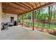 Covered patio with seating, a grill, and a fenced-in yard, perfect for outdoor entertaining at 4004 Charrwood Trce, Marietta, GA 30062