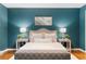 Main bedroom with hardwood floors and decorative lamps on end tables at 1920 Jett Ridge Rd, Cumming, GA 30041