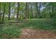 Lush landscaping, mature trees, and natural ground cover create a peaceful backyard at 2858 Mornington Nw Dr, Atlanta, GA 30327