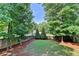 A well-maintained backyard featuring lush greenery and privacy fence at 2190 Ashley Crossing Ct, Lawrenceville, GA 30043
