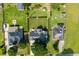 Aerial view showing a manicured backyard and neighboring homes in a quiet neighborhood at 3027 Biltmore Woods Dr, Buford, GA 30519