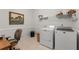 Functional laundry room featuring modern appliances, storage shelving, and ample workspace at 3027 Biltmore Woods Dr, Buford, GA 30519