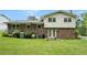 Spacious backyard with a well-manicured lawn and a brick exterior home with double doors at 757 Tall Deer Dr, Fairburn, GA 30213