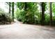 Long driveway surrounded by lush, mature trees offering ample privacy and space for parking at 2620 Clairmont Rd, Atlanta, GA 30329