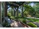 Covered front porch with wicker seating area, beautiful landscaping, and mature shade trees at 978 Eden Se Ave, Atlanta, GA 30316