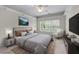 Calming bedroom with large windows, soft carpeting, a plush chair, and neutral decor at 11569 Finley St, Suwanee, GA 30024