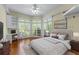 Main bedroom features a bay window, desk, and hardwood floors at 11569 Finley St, Suwanee, GA 30024