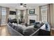 Cozy living room with fireplace, large windows and comfortable seating arrangement at 1221 Fountain Head Ct, Lawrenceville, GA 30043