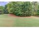 Beautiful backyard featuring a well-manicured lawn, mature trees, and lush landscaping at 4809 Highland Point Dr, Auburn, GA 30011