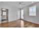 Bright bedroom with hardwood floors, ensuite bathroom, and direct access to an outdoor terrace at 574 Boulevard Ne Pl # 4, Atlanta, GA 30308