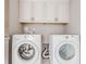 Convenient laundry room equipped with modern, white, front-load washer and dryer at 1435 Druid Manor, Atlanta, GA 30329