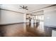 Open concept living area featuring hardwood floors, recessed lighting, and seamless flow into the modern kitchen at 1435 Druid Manor, Atlanta, GA 30329