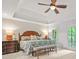 Spacious bedroom with trey ceiling, ceiling fan, and large windows at 3870 Windhurst Dr, Lilburn, GA 30047