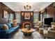 Inviting living room featuring dark wood paneling, fireplace, and comfortable seating at 927 Berkshire Ne Rd, Atlanta, GA 30324