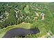 Expansive aerial view of lakefront homes, lush trees, and picturesque scenery at 1010 Graystone Xing, Alpharetta, GA 30005