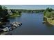 Expansive lake view showcasing boat docks, waterfront homes, and lush greenery along the shoreline at 1010 Graystone Xing, Alpharetta, GA 30005